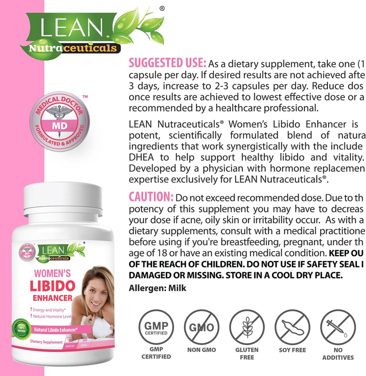 Suplemento Libido Mujer, Energía, Equilibrio Hormonal, 30 Caps
