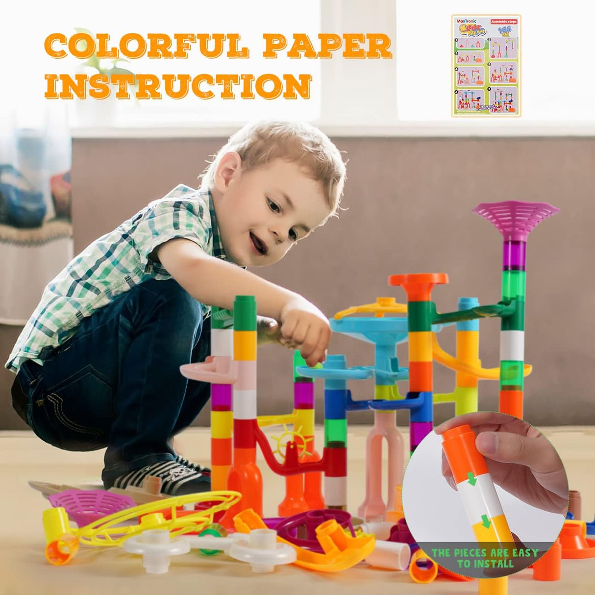 Juego de Canicas, Juguete Educativo, 166 Piezas, STEM