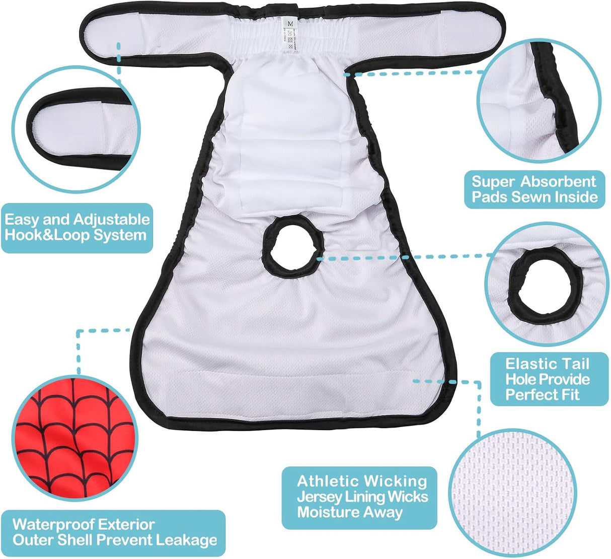 Avont Paquete de 3 pañales lavables para perras (XS/cintura)