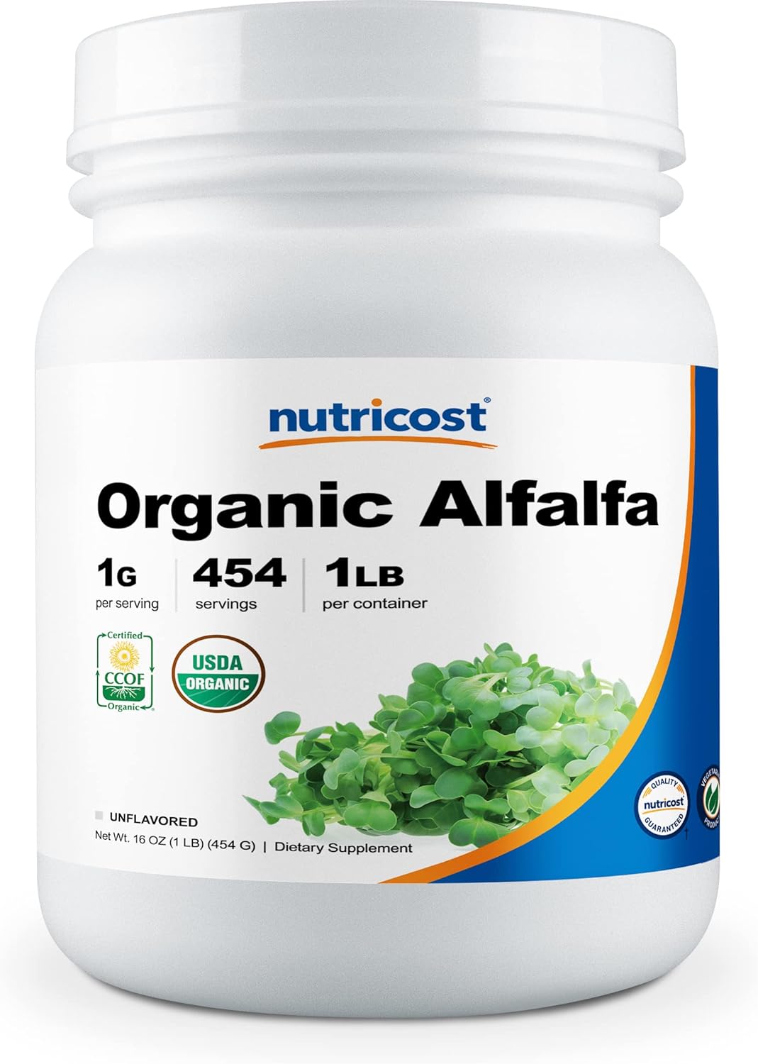 Suplemento Polvo de Alfalfa orgánico 1LB orgánico vegano