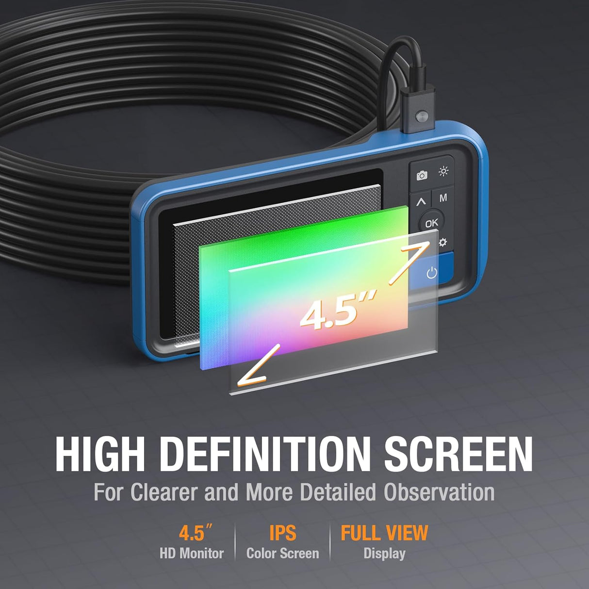 Teslong - Cámara endoscopio de doble lente de 50 pies.