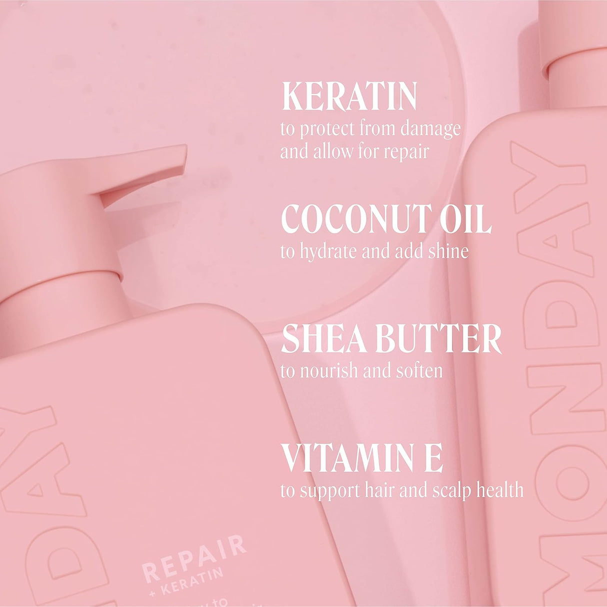 Champú reparador con queratina para cabello seco a dañado