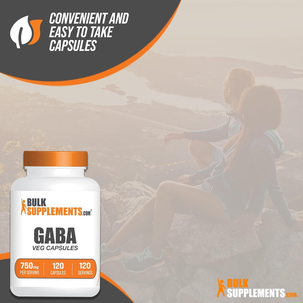 Suplemento BulkSupplements Cápsulas GABA de 750 mg 120 und