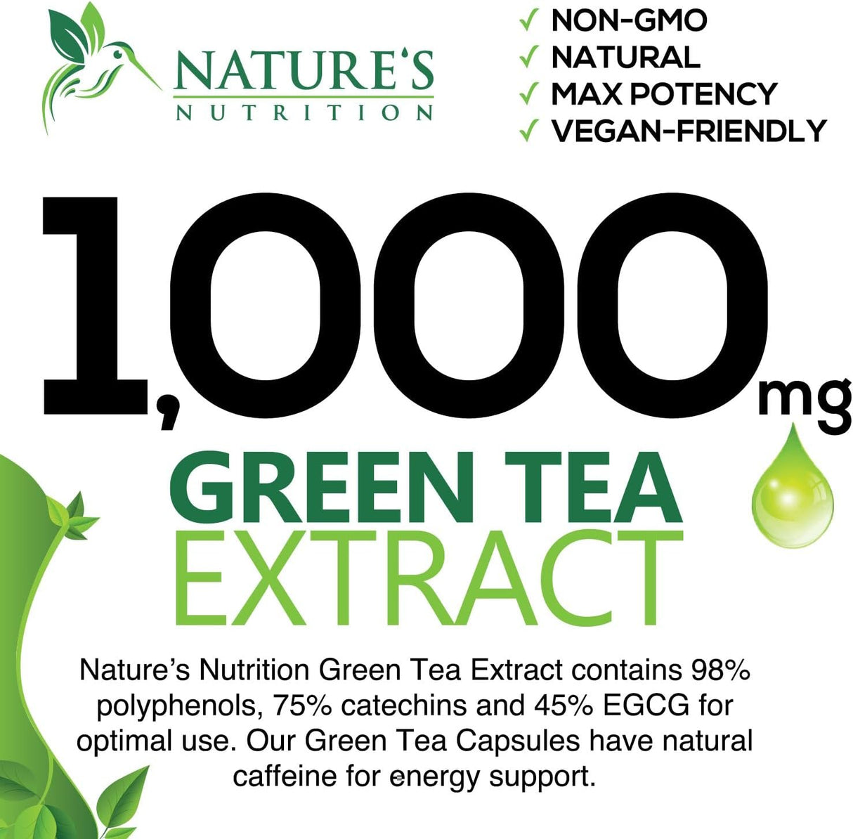 Suplemento Extracto de té verde 98% EGCG estandarizado 240u