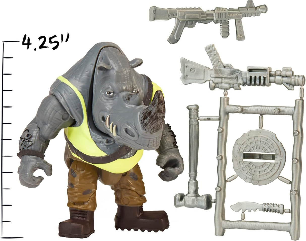 Rocksteady figura 3.75” TMNT: Mutant Mayhem - personaje icónico