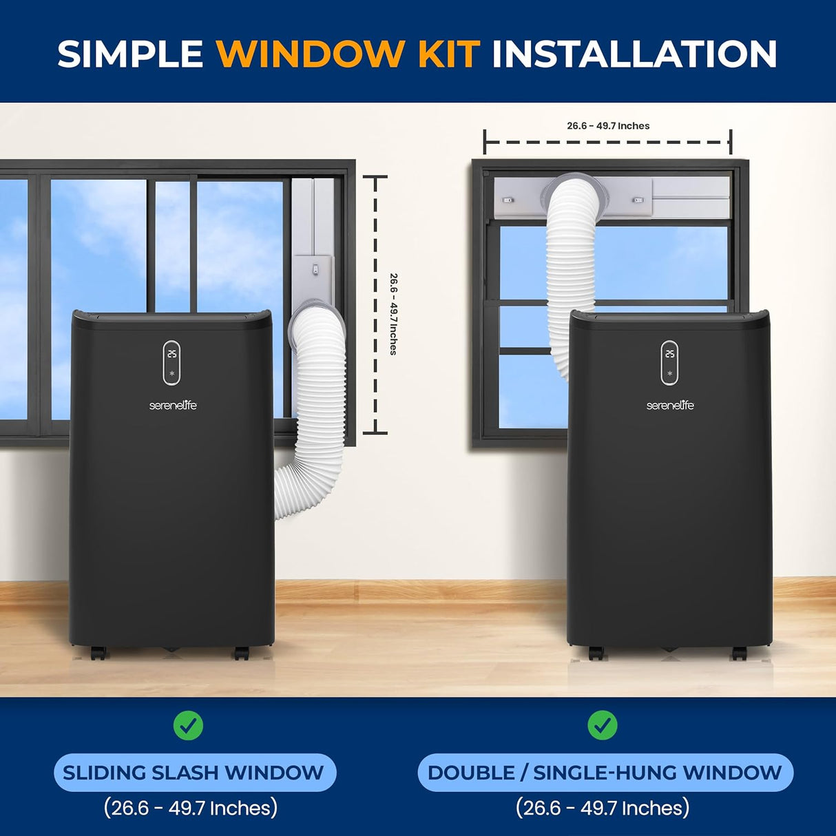 Aire acondicionado portátil SereneLife 12000 BTU SLPAC242B