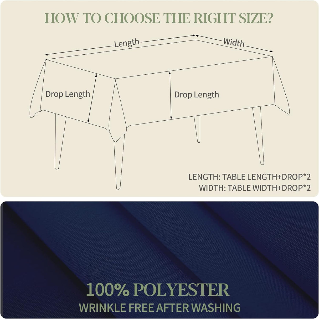 Mantel Impermeable Antimanchas para Mesa Rectangular 4 Pies