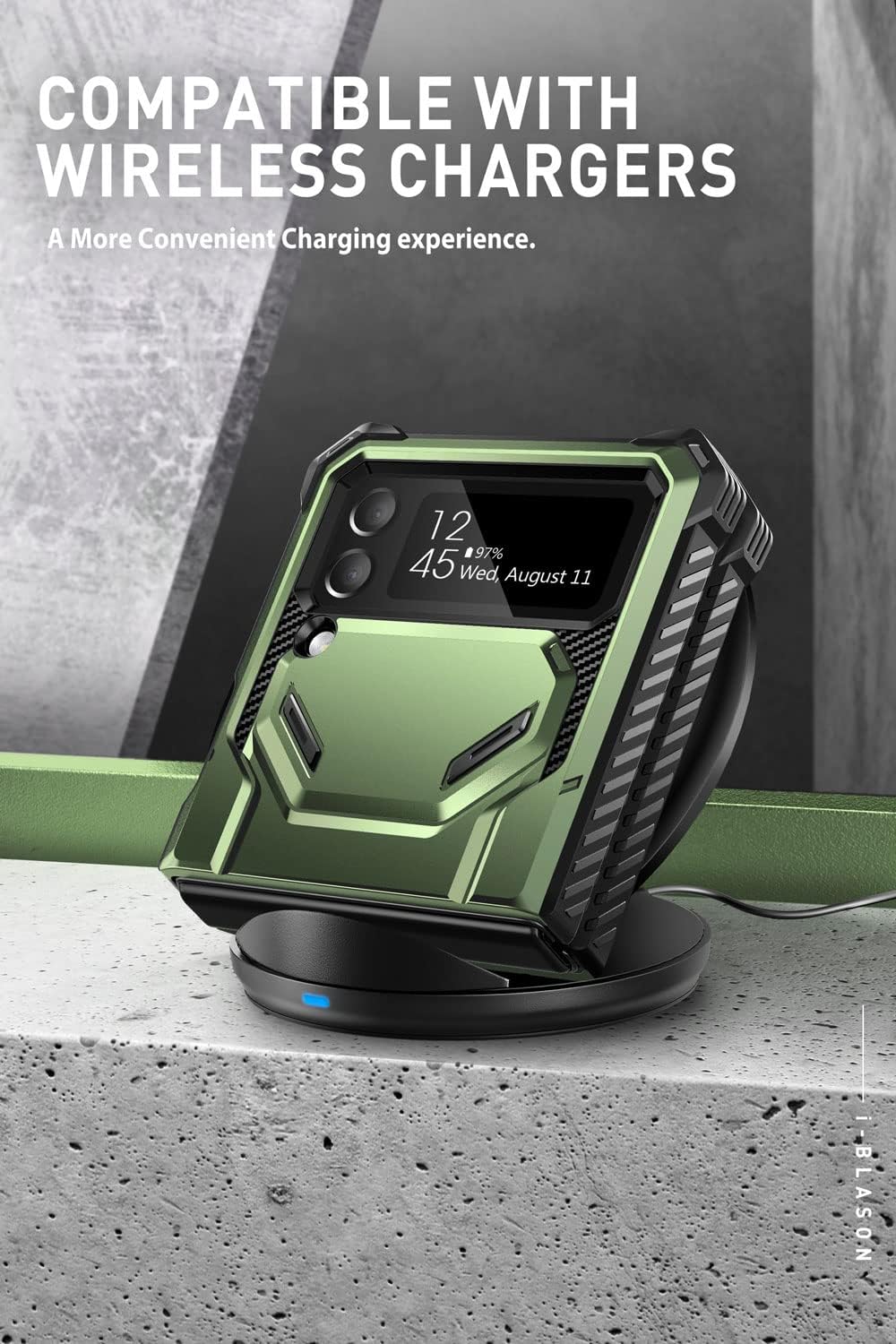 i-Blason Armorbox Series - Funda resistente para Samsung Galaxy Z Flip 4 5G (2022), con reducción de golpes y parachoques (Guldan)