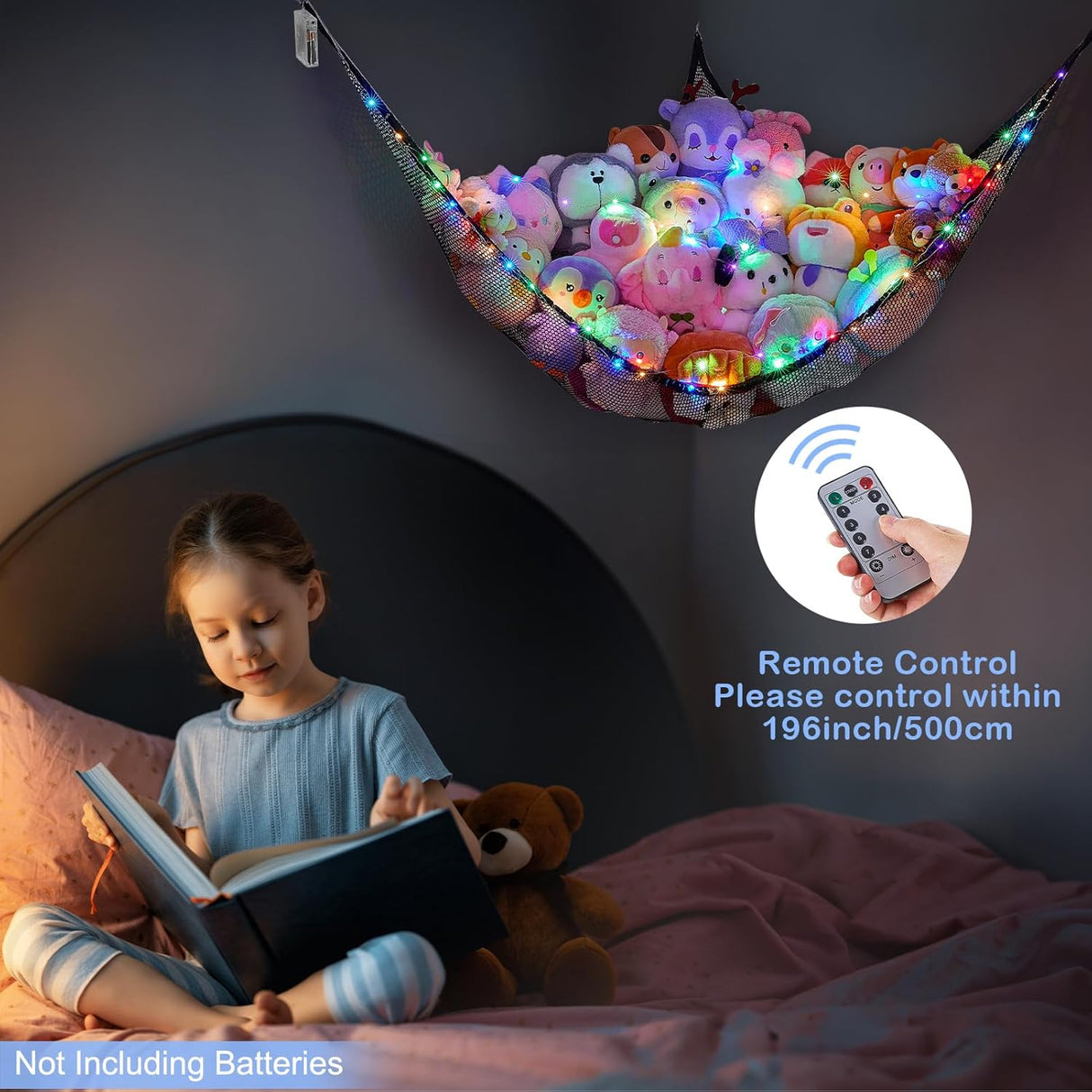 Hamaca para Peluches Basumee con Luz LED y Control Remoto