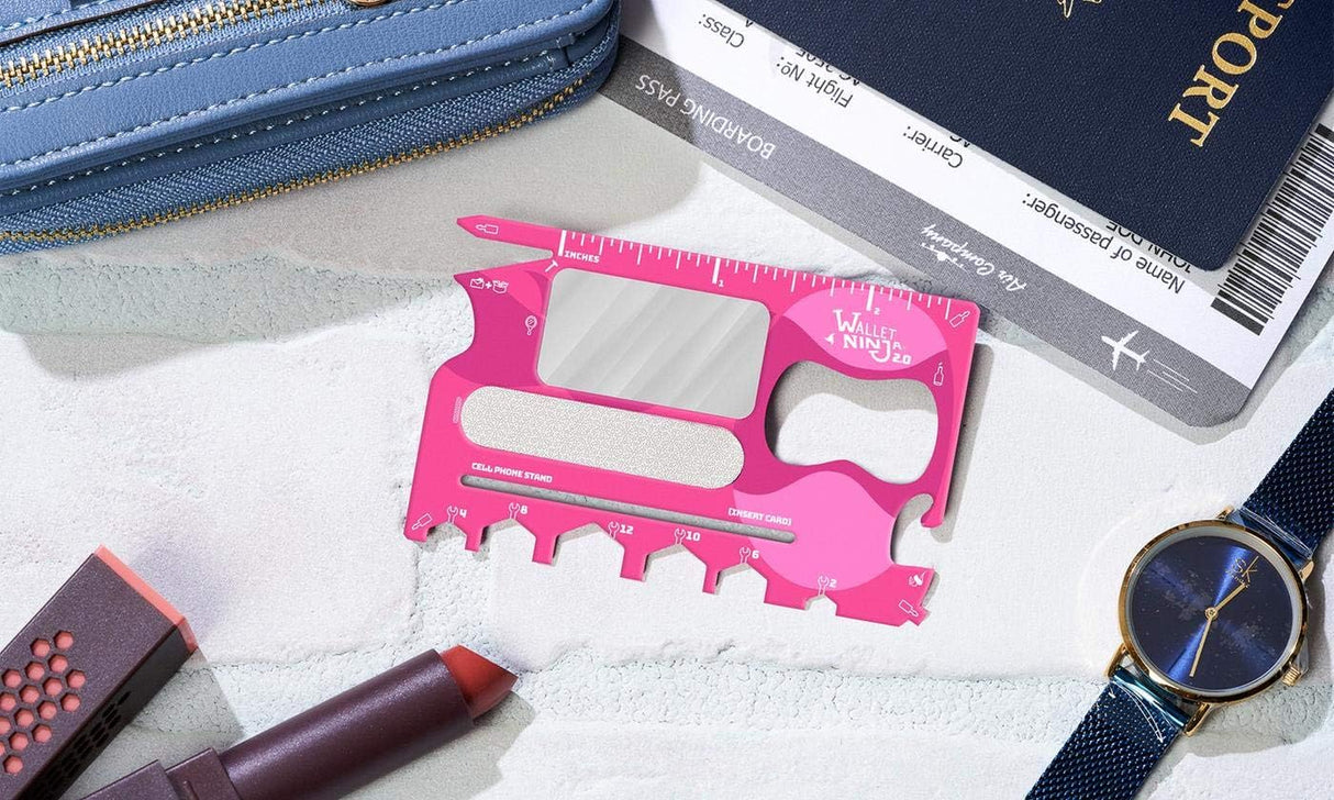 Multiherramienta avanzada 20 en 1 con espejo rosa