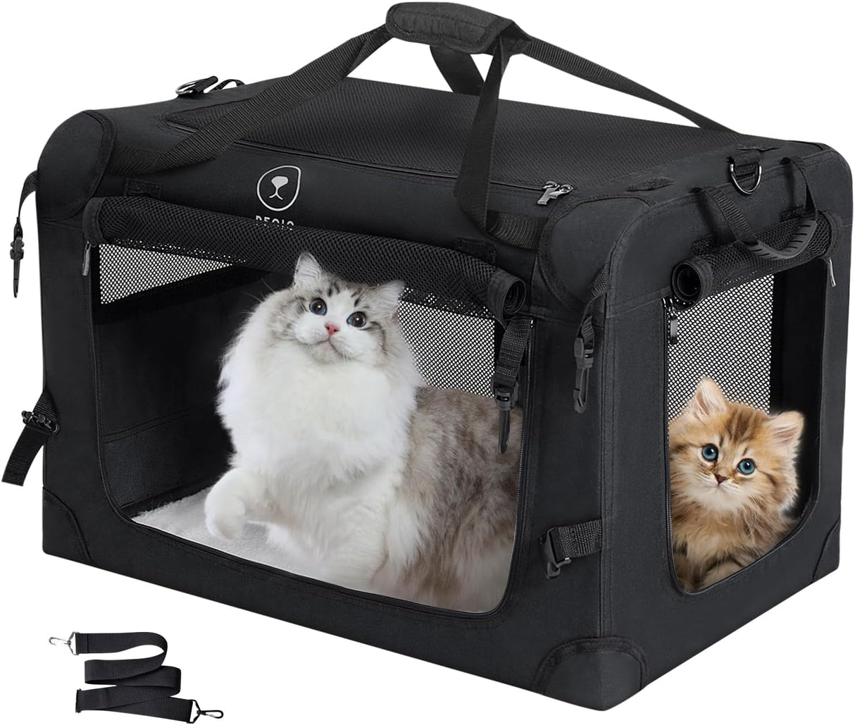 Transportadora de Gatos Pegic, Suave, Colapsable, XL para 2 Kittens