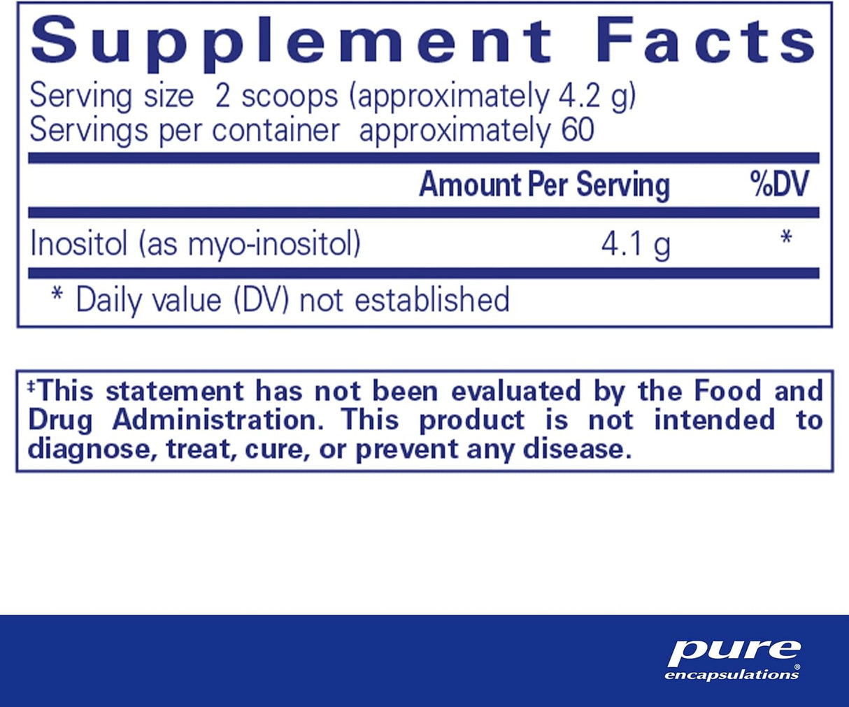 Suplemento Inositol (polvo) para apoyar la energía 8.8 oz