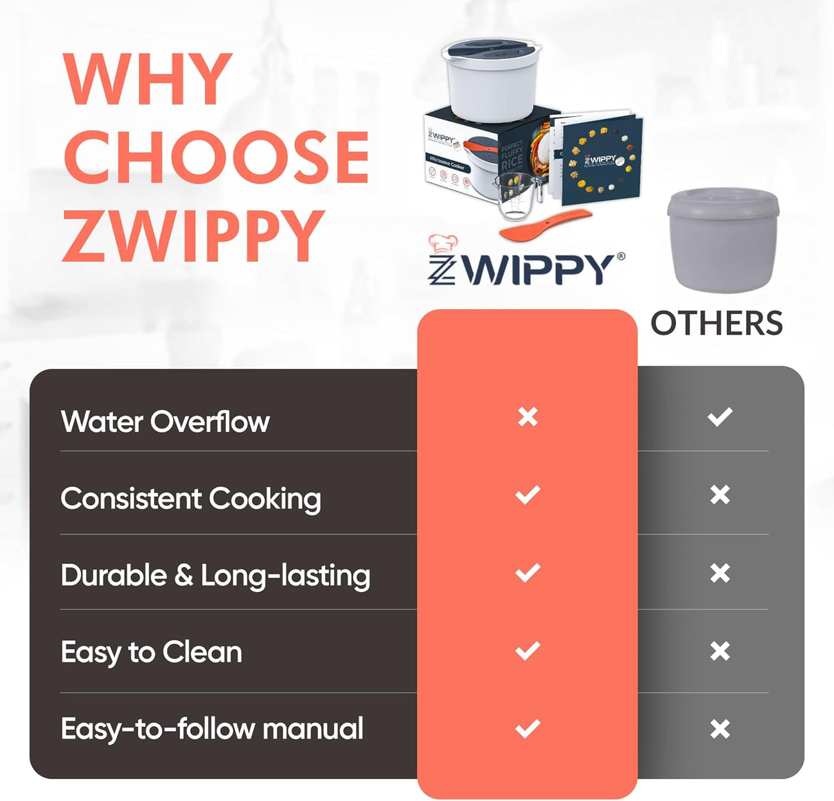 Cocedor de arroz y pasta, marca X, diseño sin desorden, 8 tazas