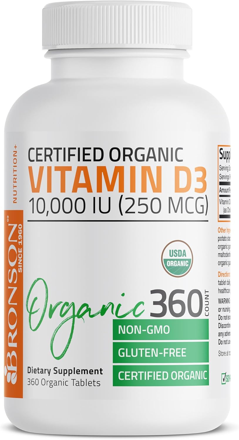 Bronson Vitamina D3 10,000 IU Orgánico 360 Comprimidos