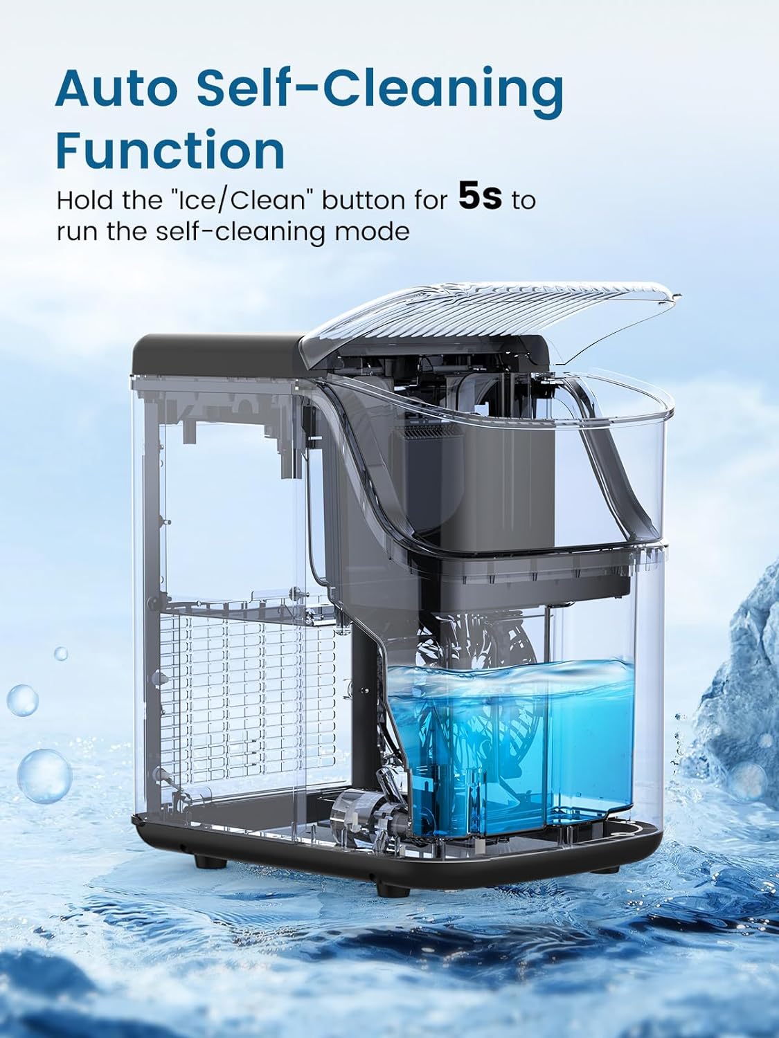 Máquina de Hielo COWSAR, Hielo Triturado, 34Lbs/Día, Auto-Limpieza