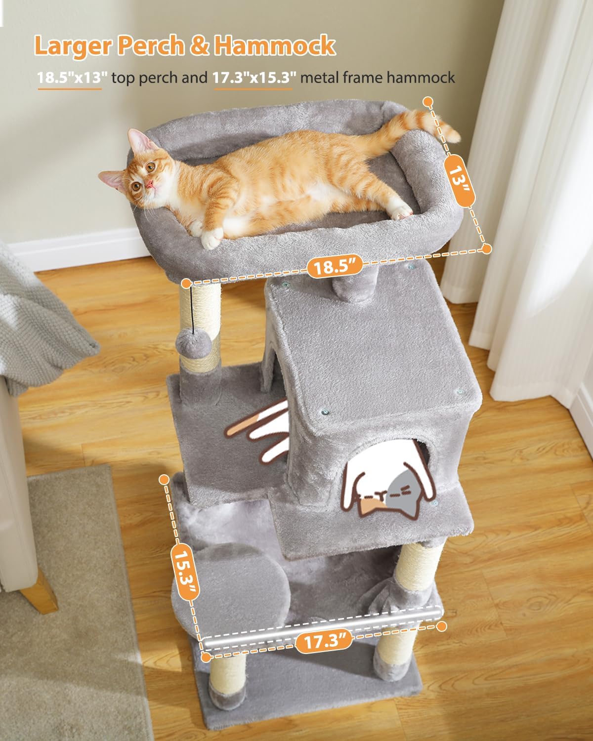 Árbol para Gatos PETEPELA, 5 Niveles, Marco Metálico, Modelo 45.7