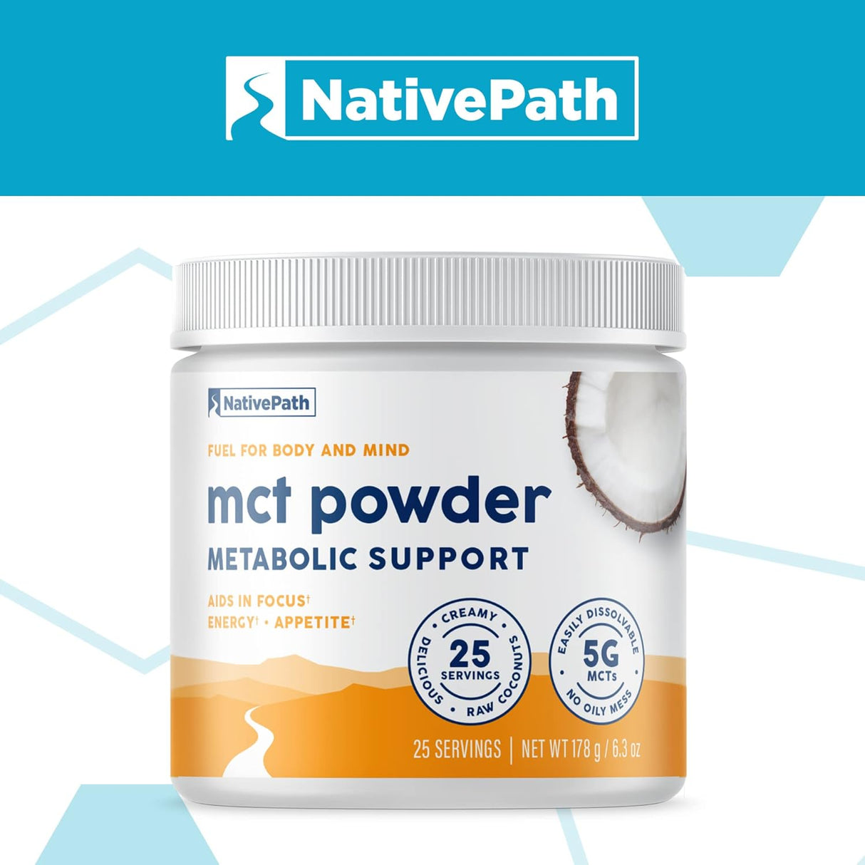 Suplemento Polvo de aceite de coco MCT 25 porciones