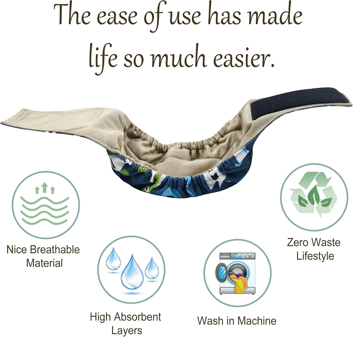 Grecle Pañales prémium para perros machos –Banda lavable