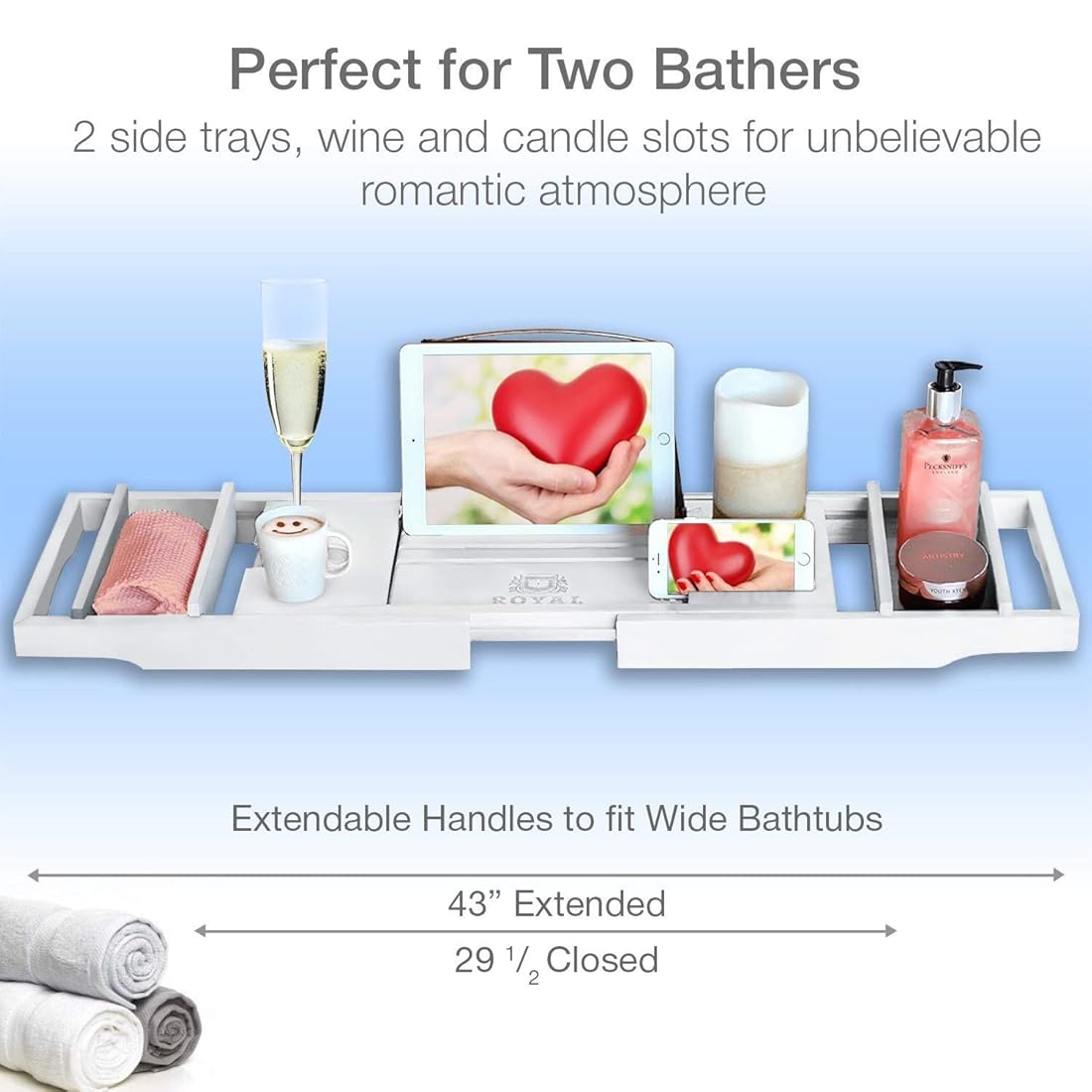 Bandeja de carrito de bañera de bambú soporte para vino