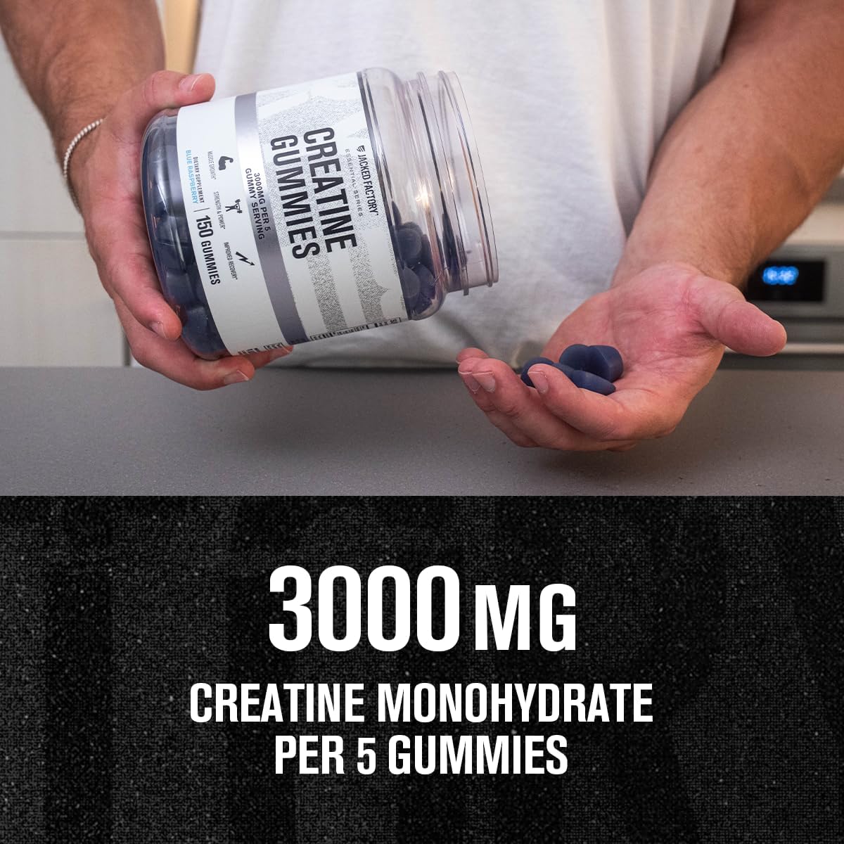 Creatina en Gomas Jacked Factory 3g para Fuerza y Rendimiento