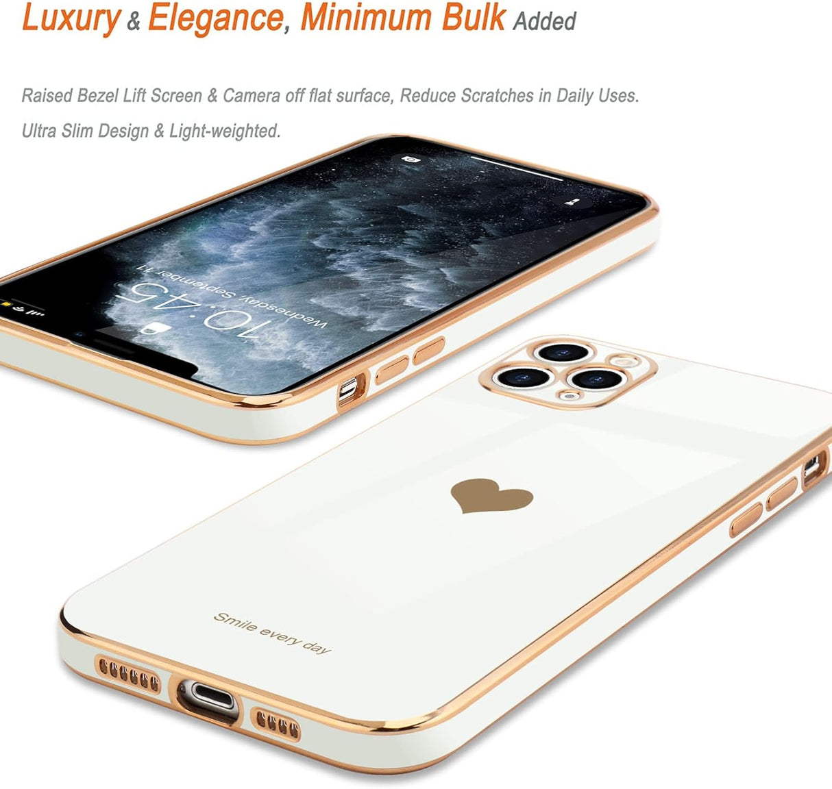 Teageo Funda para iPhone 11 Pro para niñas y mujeres, bonita funda de silicona a prueba de golpes para iPhone 11 Pro, color blanco