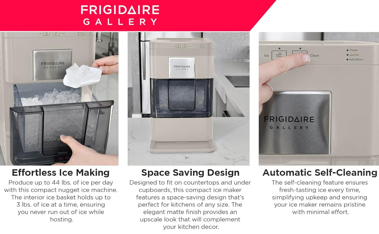 Máquina de Hielo Frigidaire, 44 lbs, Auto Limpieza, 2.0 Gen