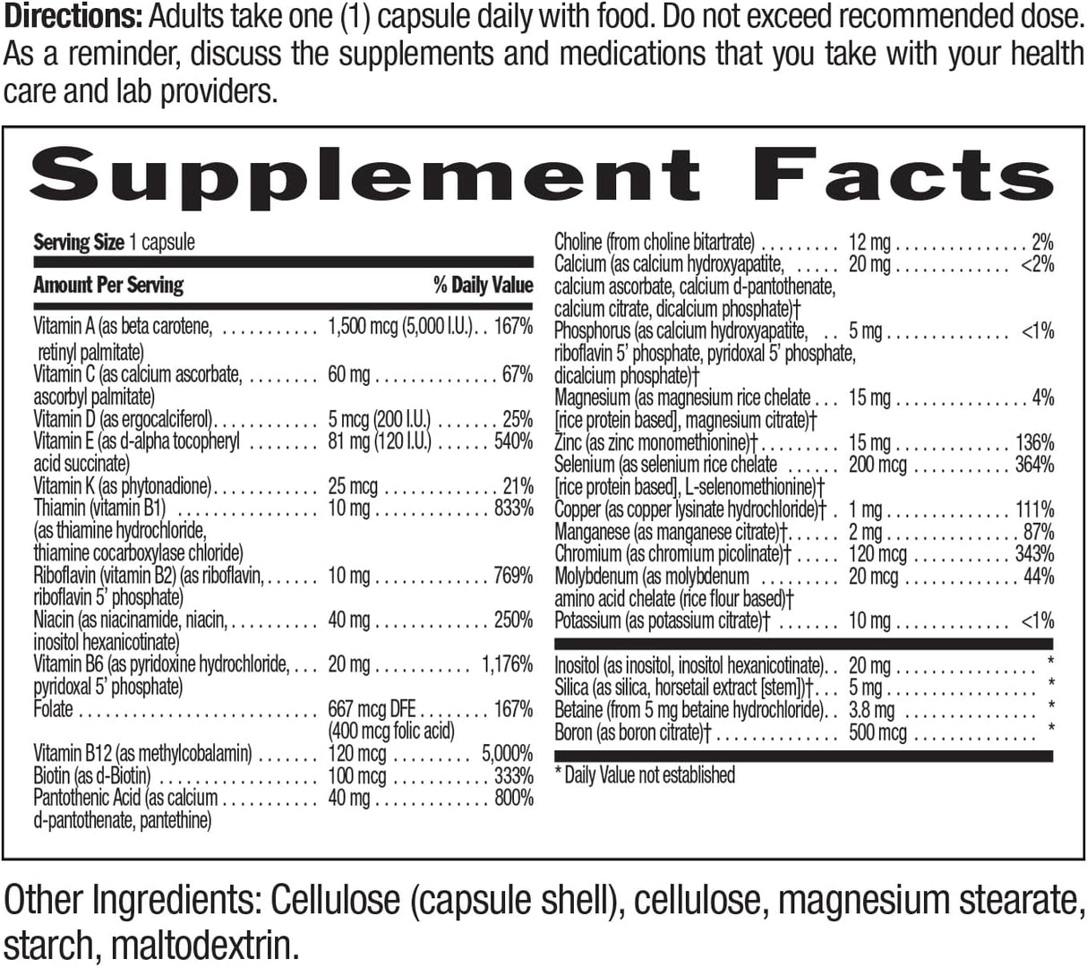 Multivitamínico Daily Total One, Country Life, 60 Vegano