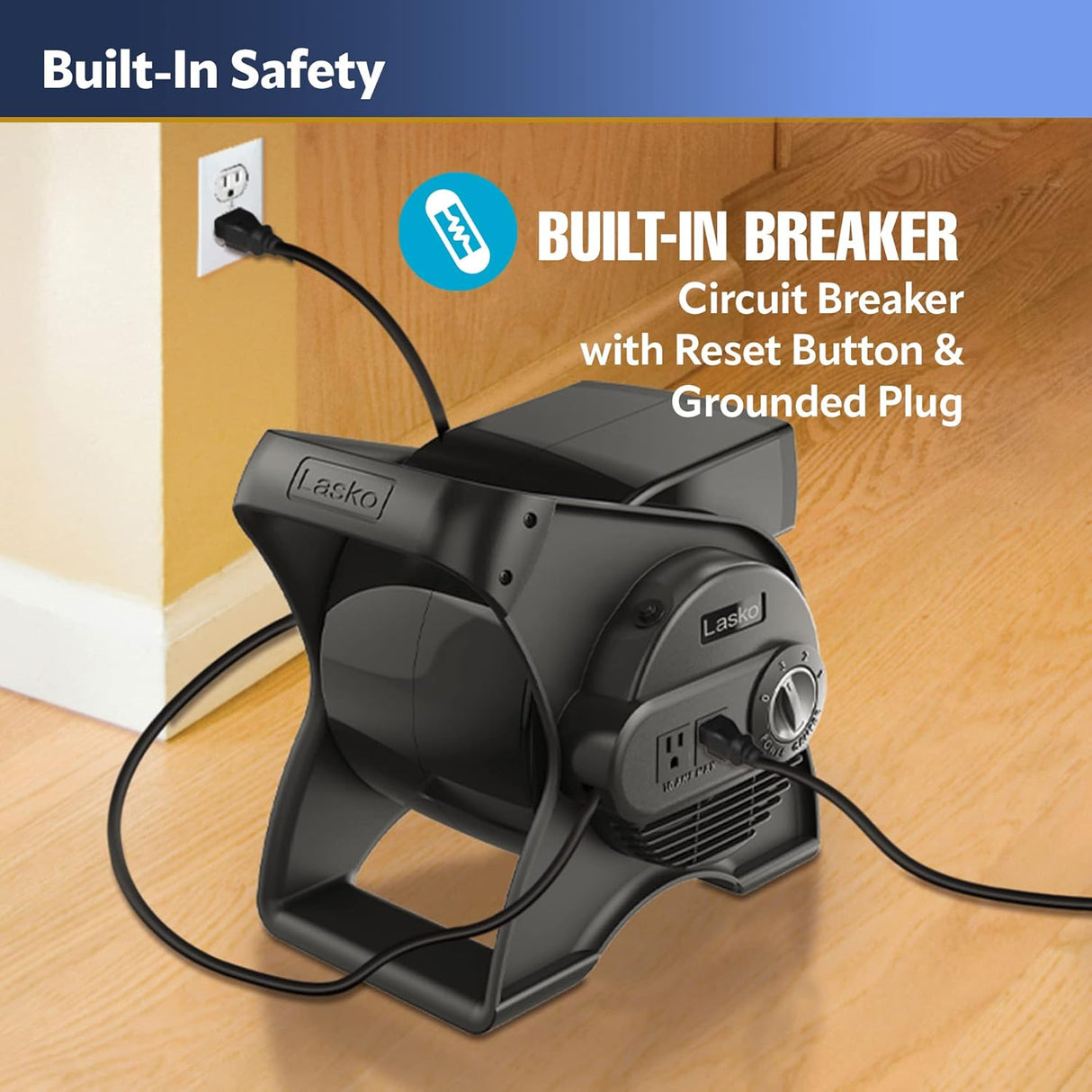 Lasko Ventilador Utility 12” 289 CFM 3 Velocidades U12104