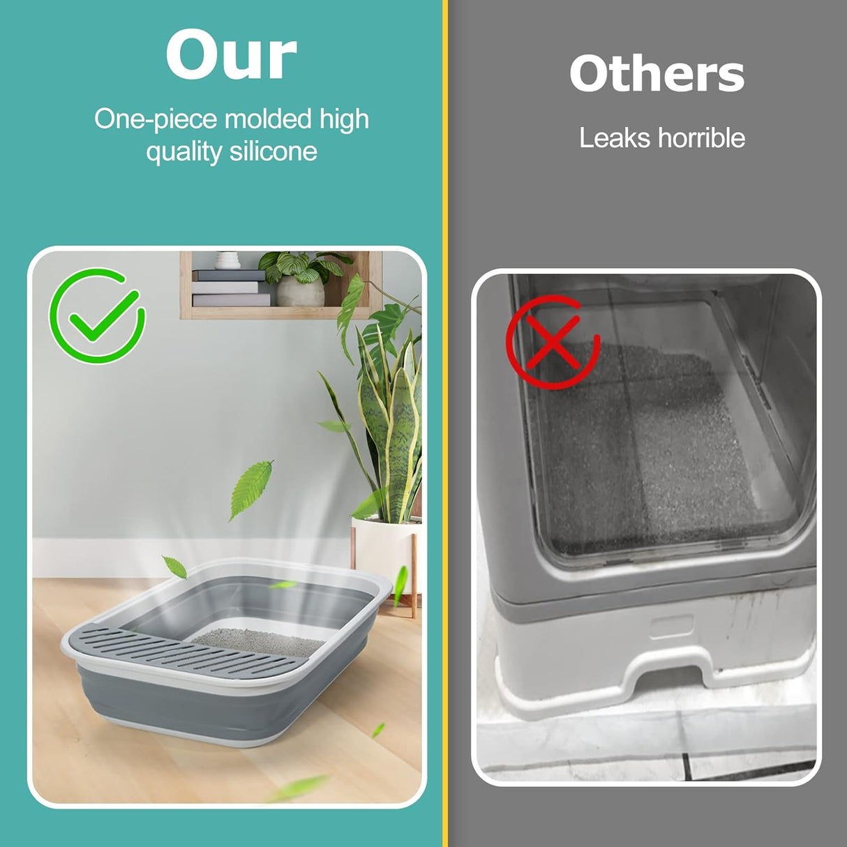 Caja de arena para gatos con parte superior TomteNisse