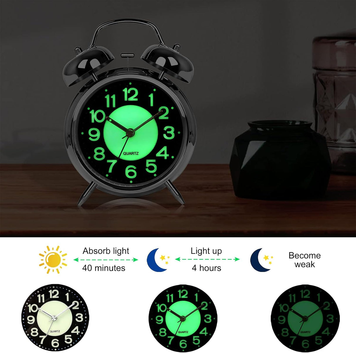 Reloj Despertador Super Ruidoso para Dormilones, 4 Pulgadas