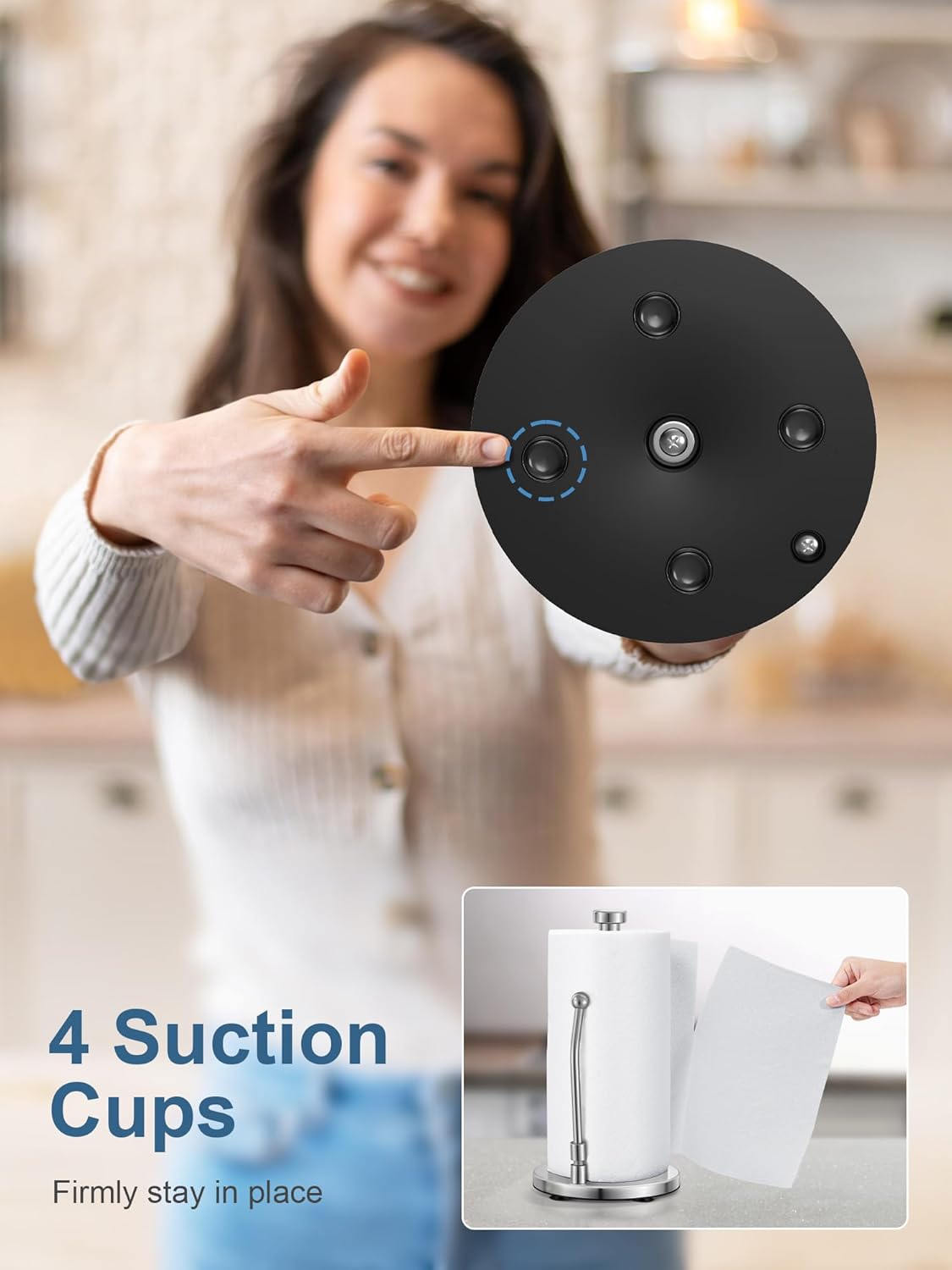 Soporte de Toallas de Papel SMARTAKE, base pesada, fácil corte