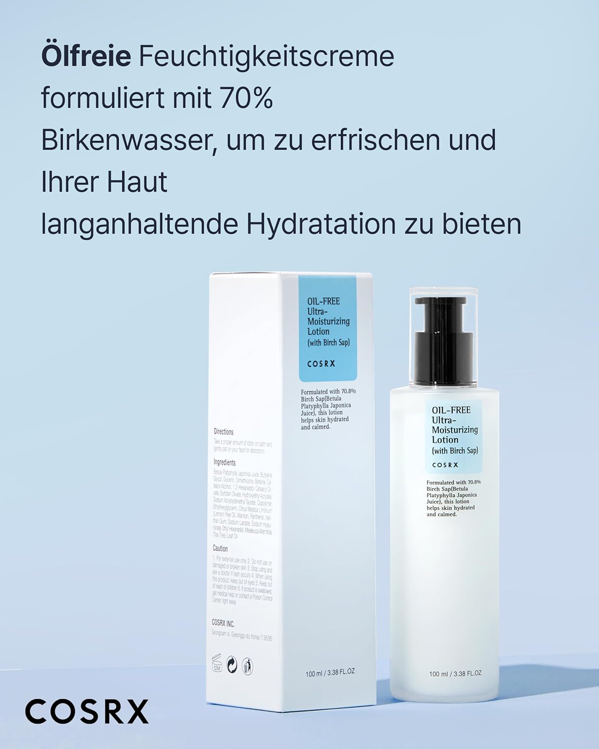 Loción hidratante libre de aceites de Cosrx