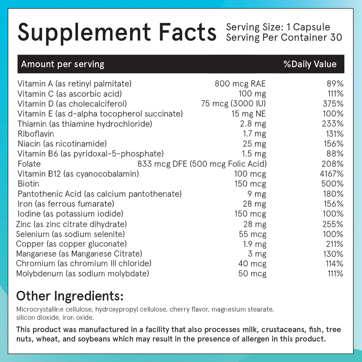 Multivitaminas Bariátricas FitForMe con Hierro - 30 Cápsulas