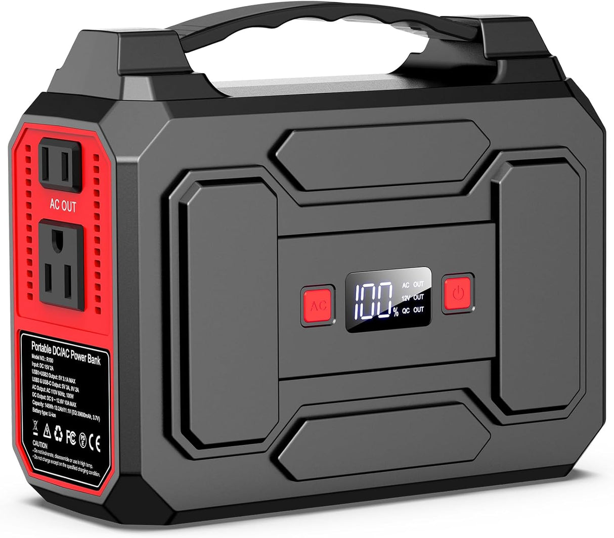 Estación de Energía Portátil 146Wh, 200W Pico, Solar 110V