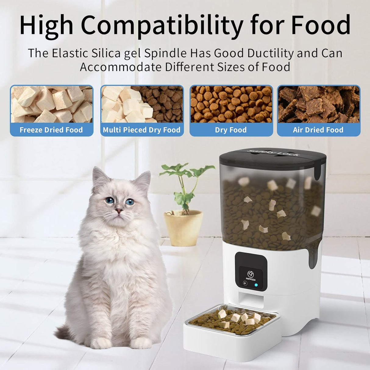 Comedero automático para gatos con control de aplicación