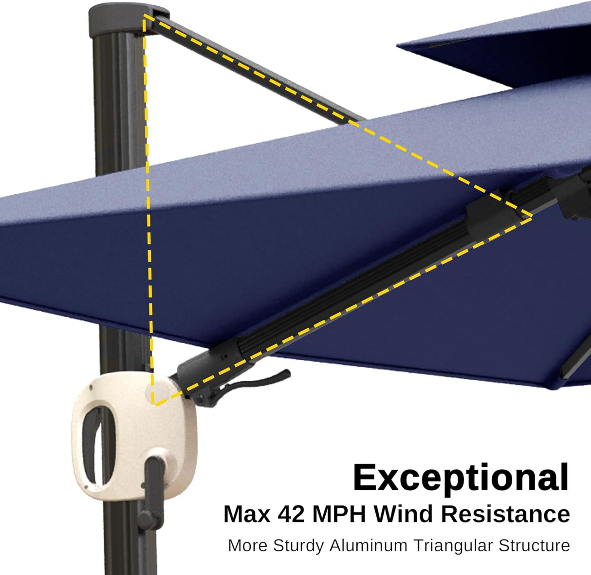 Sombrilla de patio voladiza grande resistente al viento