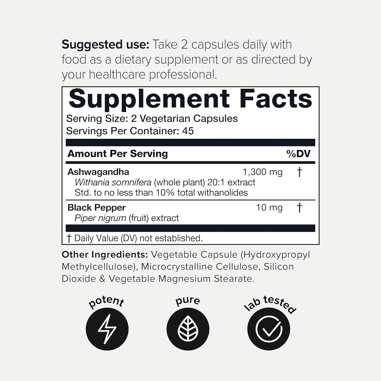 Ashwagandha Toniiq 26,000mg 20x Extract 90 Cápsulas Veganas