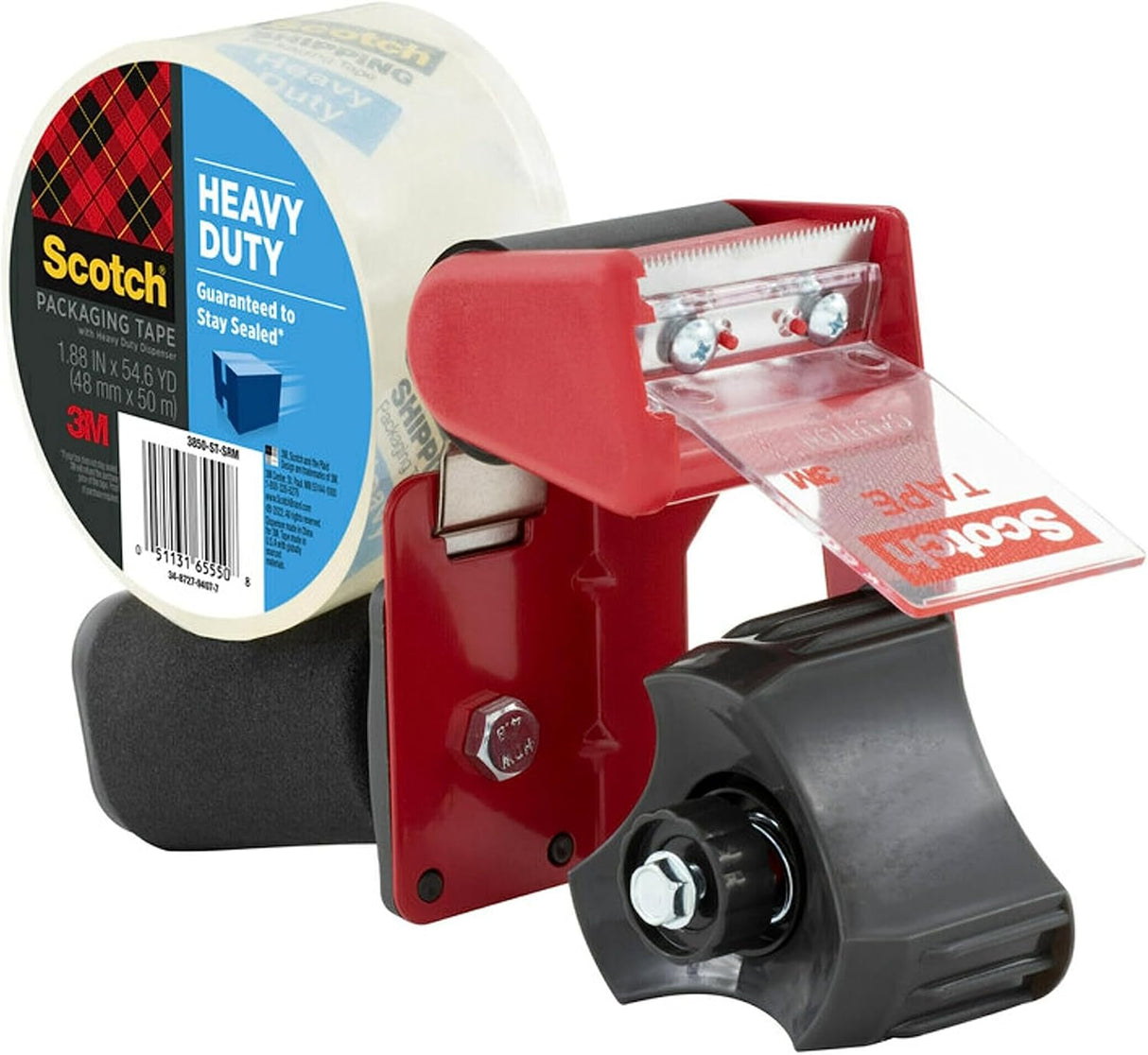 3M 3850-ST, cinta de embalaje superfuerte, 1,88inx54,6yardas, Rojo/Negro Valor no encontrado