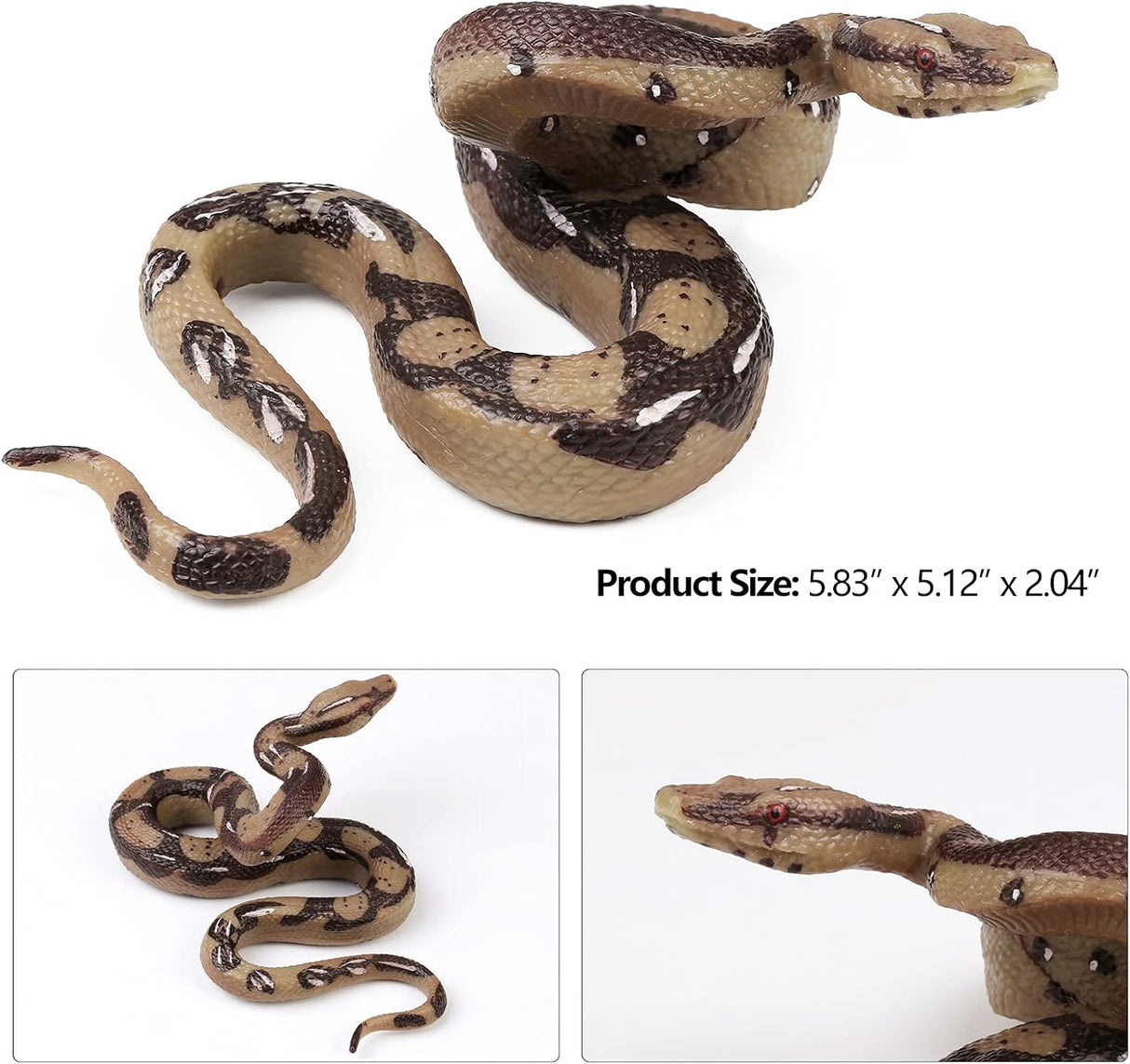 2 figuras de serpiente falsas realistas de goma de broma