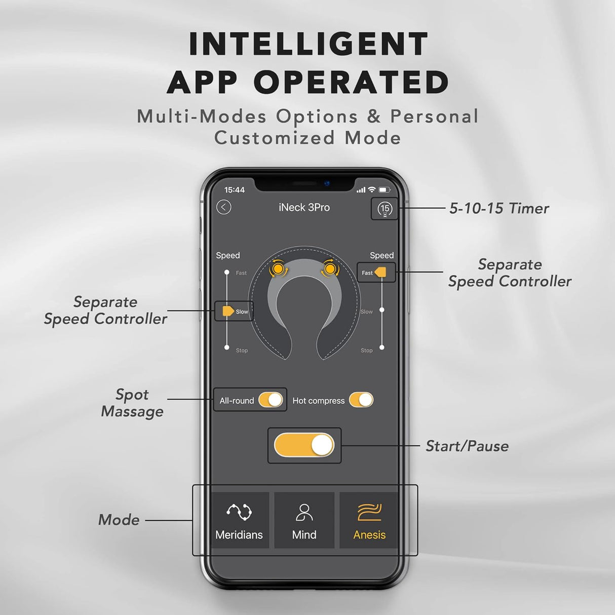 Masajeador de Cuello Breo iNeck3 Pro, Shiatsu, Calor, Portátil