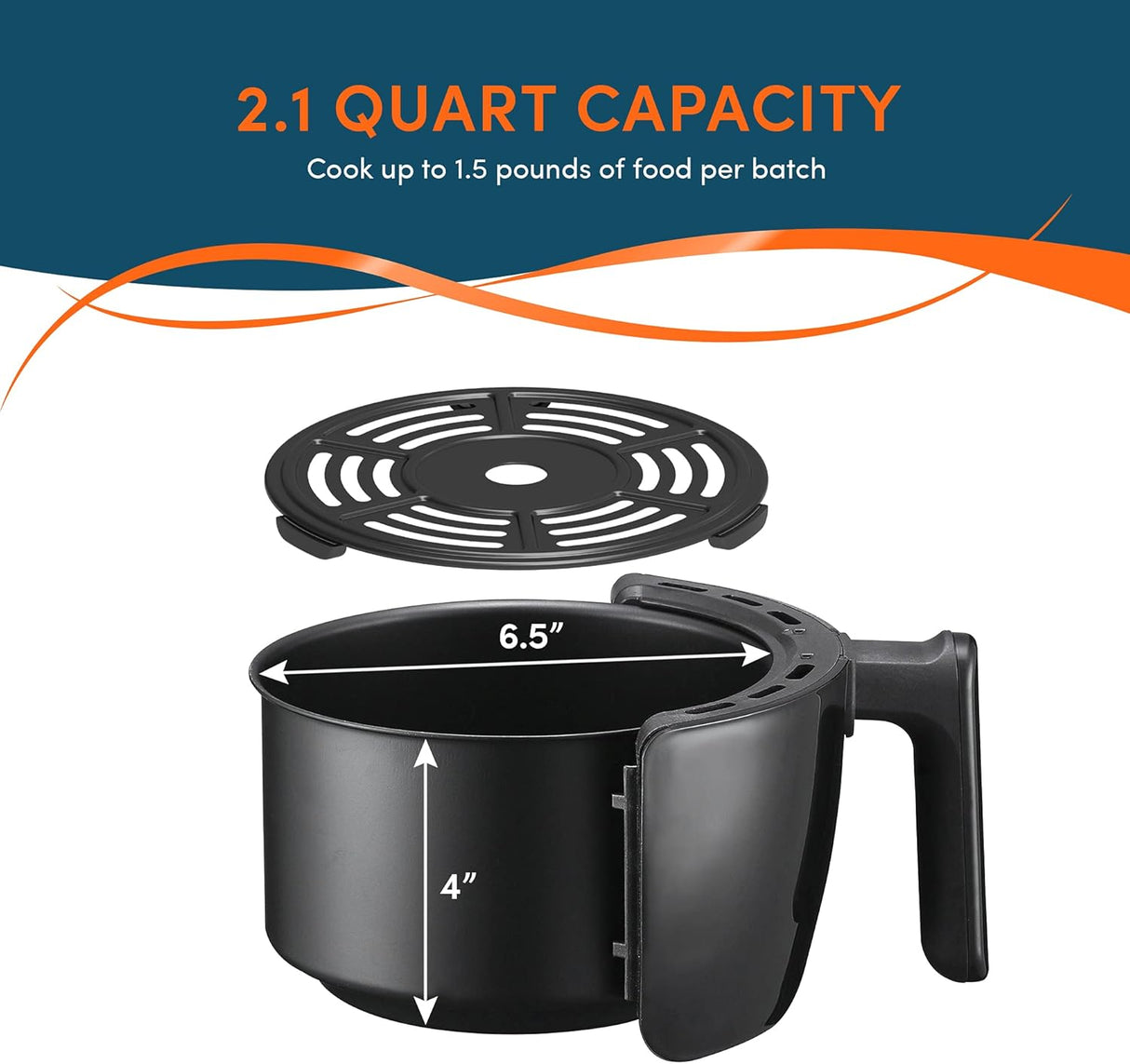 Freidora de aire Elite Gourmet EAF-0201, 2.1qt, 1000W, timer