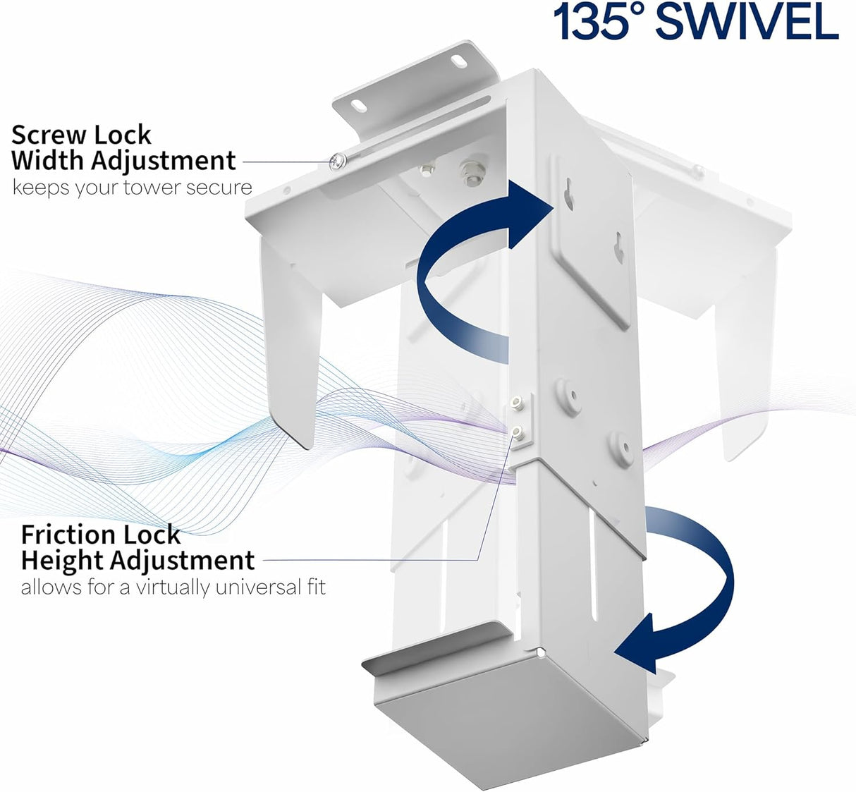 Soporte Ajustable para CPU VIVO, 3.5-7.8 in, MOUNT-PC01W