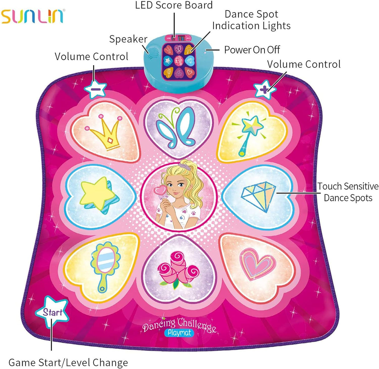 Alfombra de Baile SUNLIN - Mat con Luces LED y Música, 3 Niveles