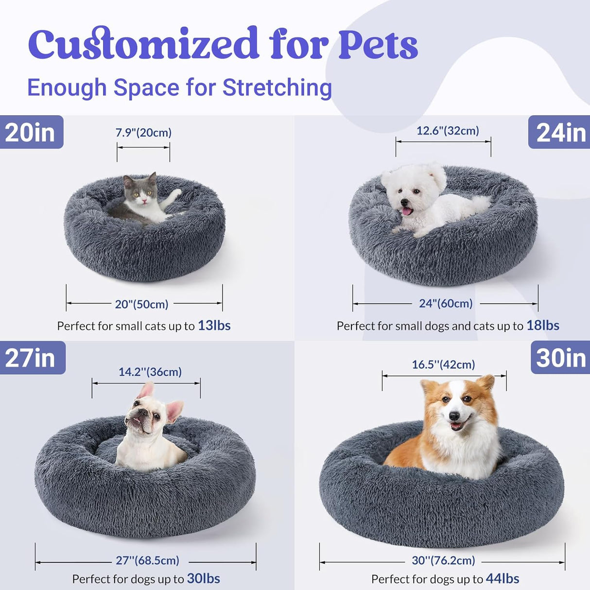 Cama para gatos Rabbitgoo, suave, lavable, tamaño mediano