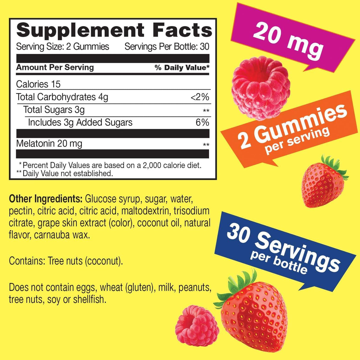 Gomitas para el sueño de 20 mg (paquete de 2), sabor a baya