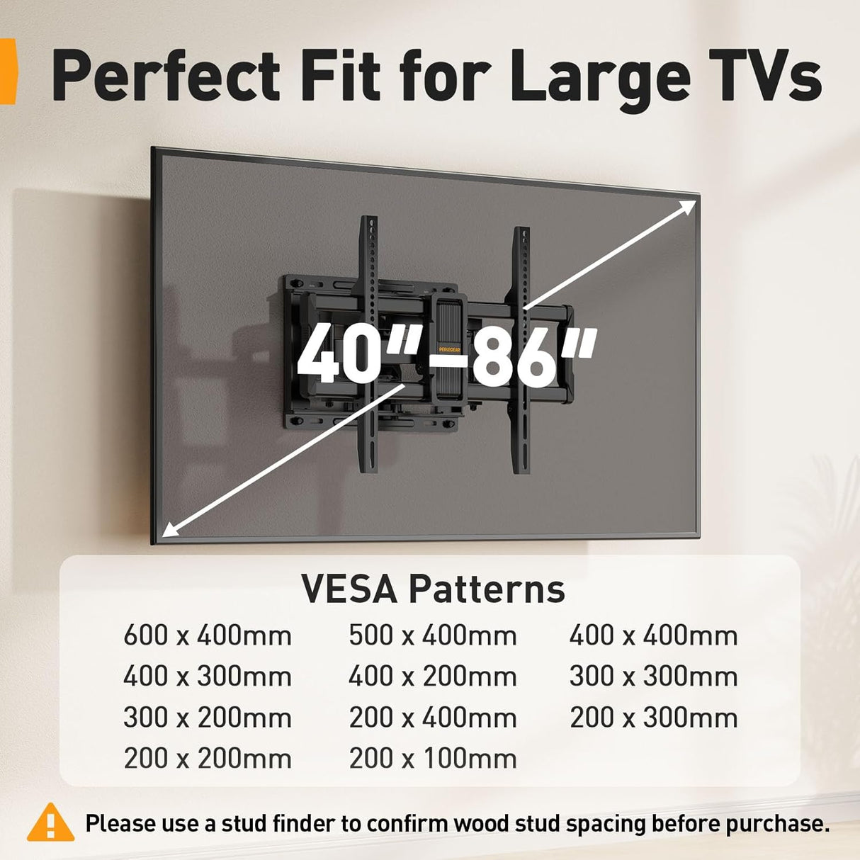 Soporte de Pared Perlegear para TV 40-86 Max VESA 600 PGLF15