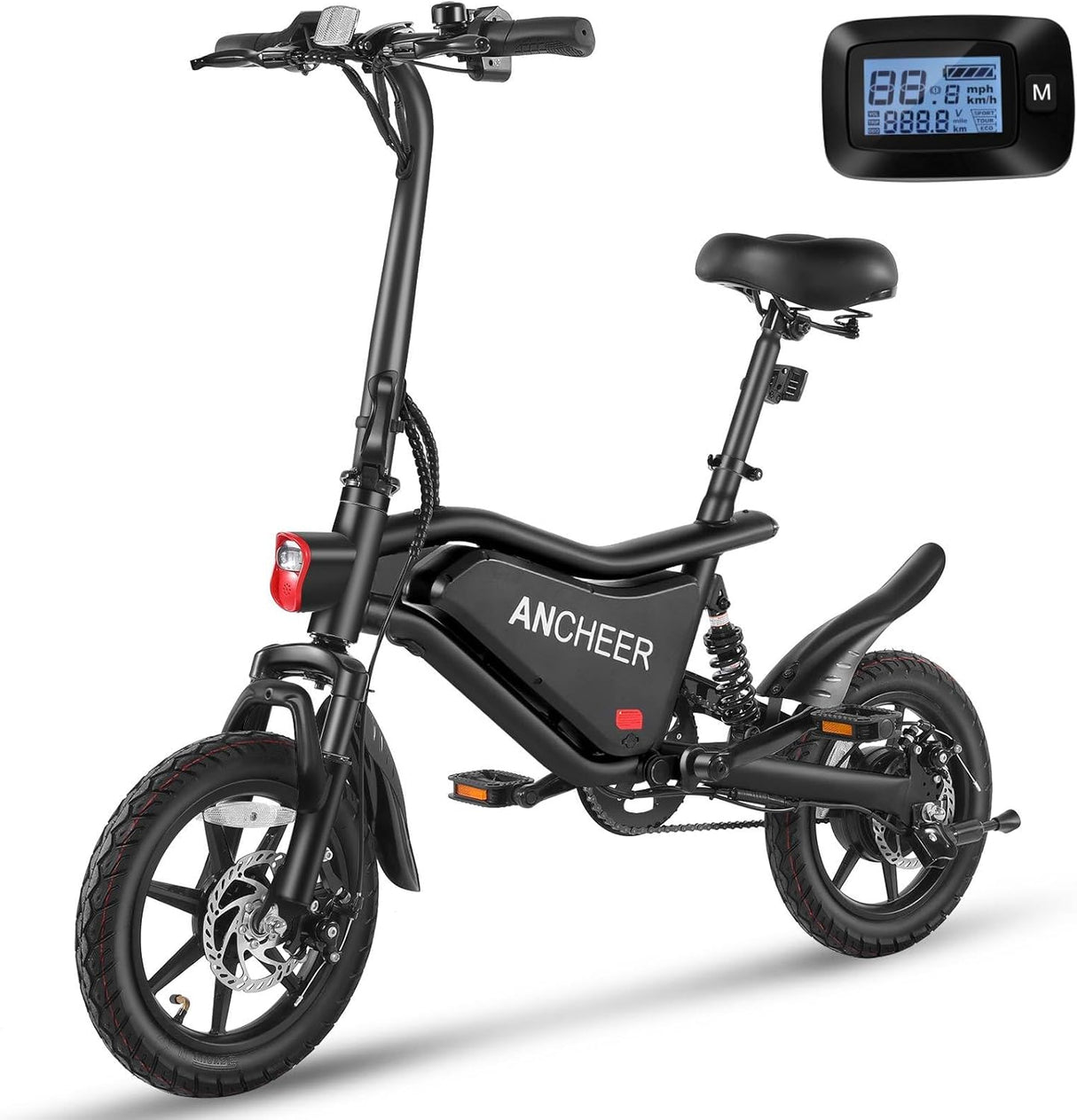 Bicicleta Eléctrica Plegable ANCHEER 350W, 22MPH, Modelo 14