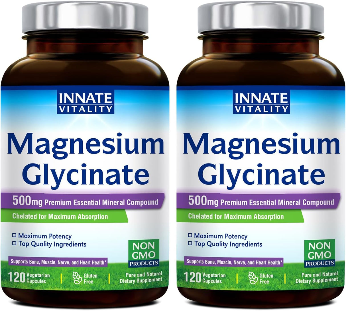 Glicinato de Magnesio 500 mg, 240 Cápsulas Vegetarianas