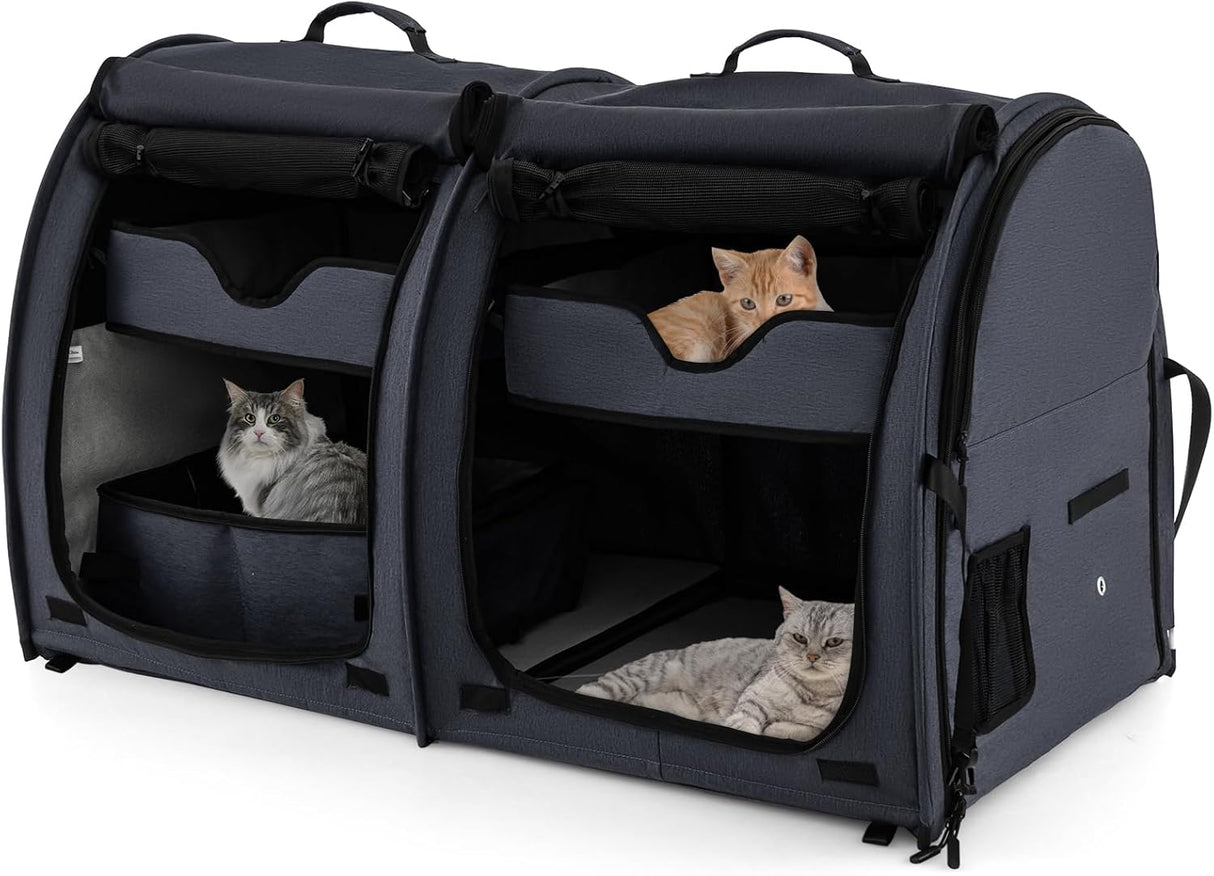 Transportín para gatos PETSITE, 40, con dos compartimentos