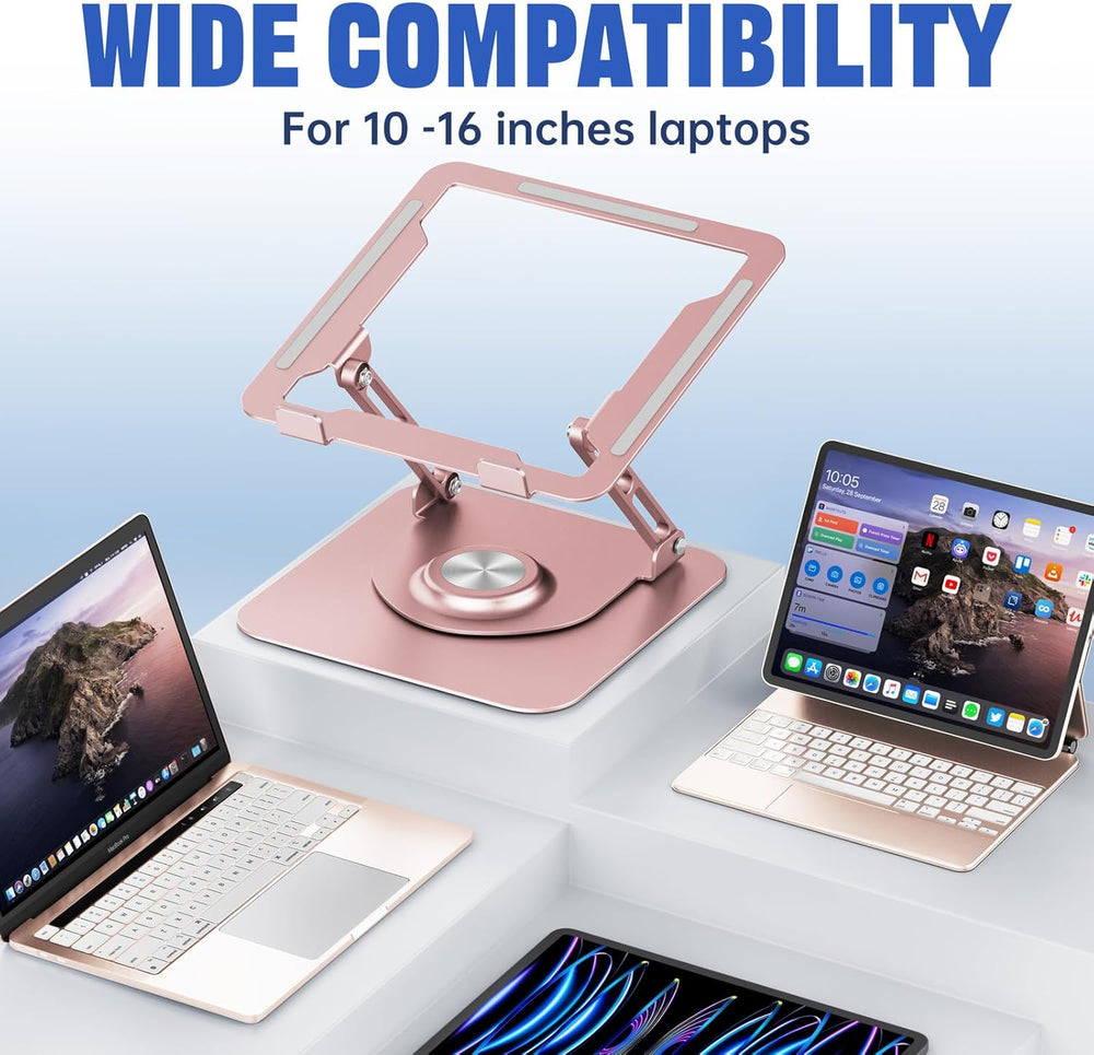 Soporte de portátil ajustable, base rotativa 360°, portátil 10-16